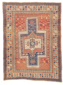 Antique Kazak Rug 5'1" x 6'10" (1.55 x 2.08 M)