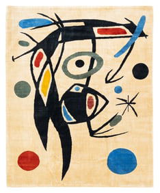 French Mid Century Design after Miro Rug 6'7" x 8'2" (2.01 x 2.49 M)