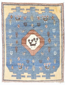 Fine Vintage Persian Gabbeh Rug 6'1" x 7'8" ( 1.85 x 2.34 M)