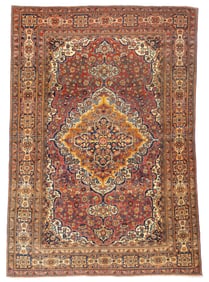 Antique Persian Mohtasham Kashan Rug 4'6" x 6'6" ( 1.37 x 1.98 M)