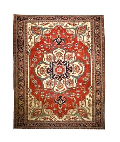 Antique Persian Serapi Rug 9'6" x 11'8" ( 2.90 x 3.56 M)