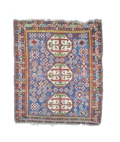 Antique Caucasian Shirvan Rug 3'9" x 4'3" ( 1.14 x 1.30 M)