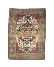 Antique Persian Lavar Kerman Rug 5'5" x 7'6" ( 1.65 x 2.29 M)
