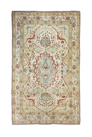 Antique Persian Mohtasham Kashan  Rug 4'3" x 7'2" ( 1.30 x 2.18 M)