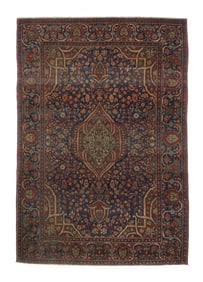 Antique Persian Mohtasham Kashan  Rug 4'2" x 6'6" ( 1.27 x 1.98 M)