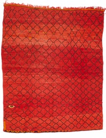 Vintage Moroccan Rug 5'8" x 6'11" ( 1.73 x 2.11 M)