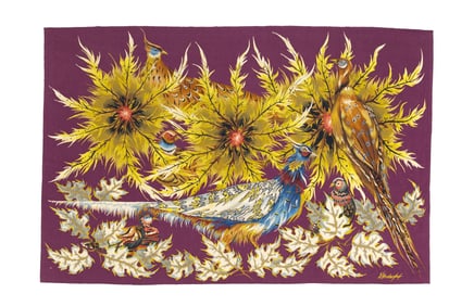 Mid Century French Tapestry Rug 4'11" x 7'4" ( 1.50 x 2.24 M)