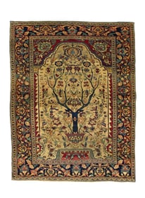 Antique Persian Khorasan Rug 4'1" x 5'7" ( 1.24 x 1.70 M)