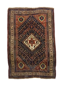 Antique Persian Qashqai Rug 4'11" x 7'4" ( 1.50 x 2.24 M)