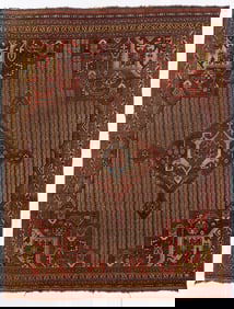 Antique Persian Khamseh Rug 4'6" x 5'8" ( 1.37 x 1.73 M)