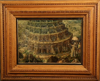 Miguel Canals - Tower cityscape scene with figures