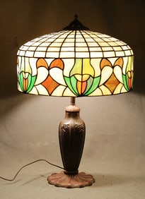 Bradley & Hubbard - Leaded Glass Lamp