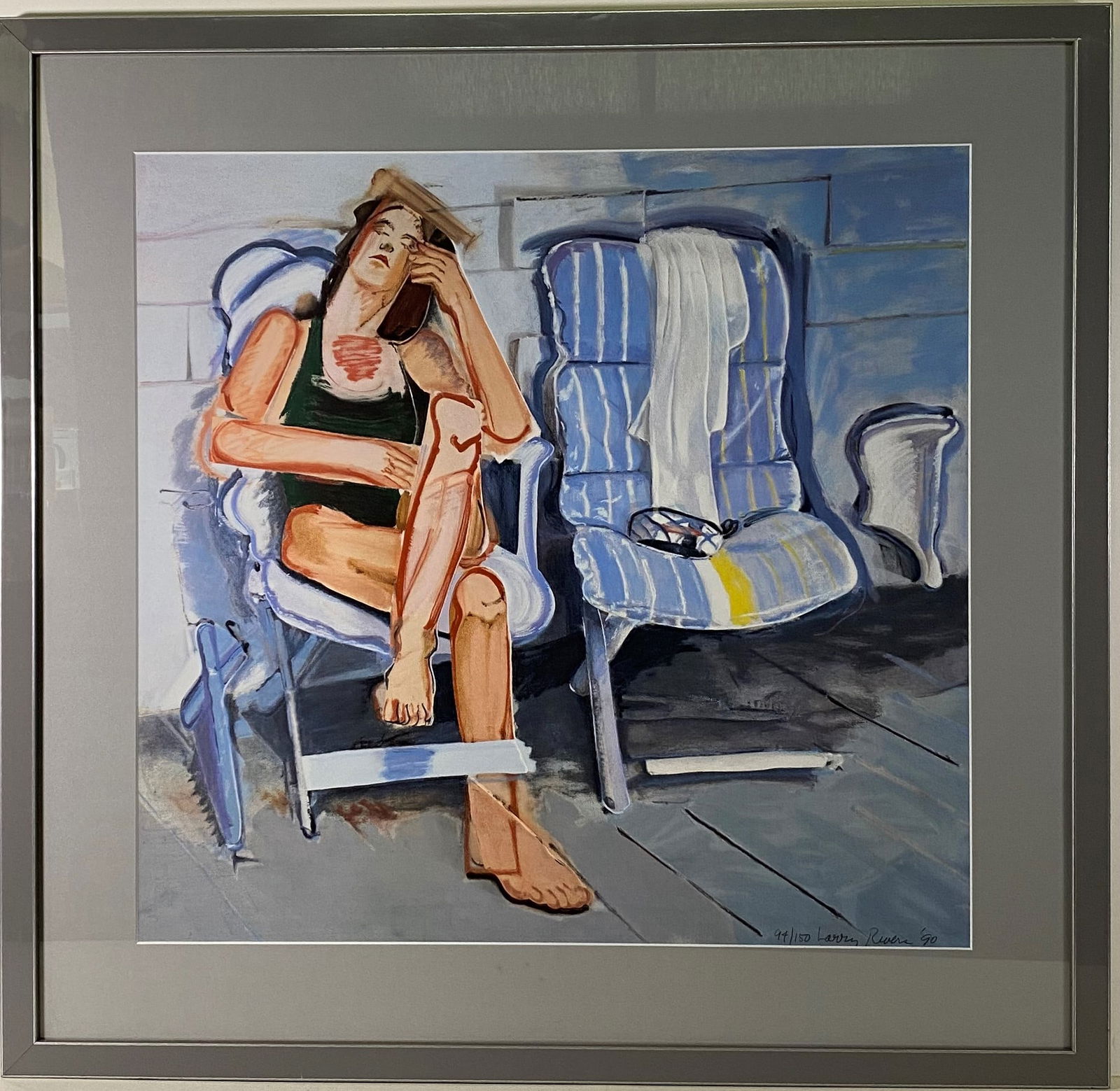 Larry Rivers - House of Cards (Blue), 1990: Screenprint on Arches paper, signed and numbered 93/150 in pencil.