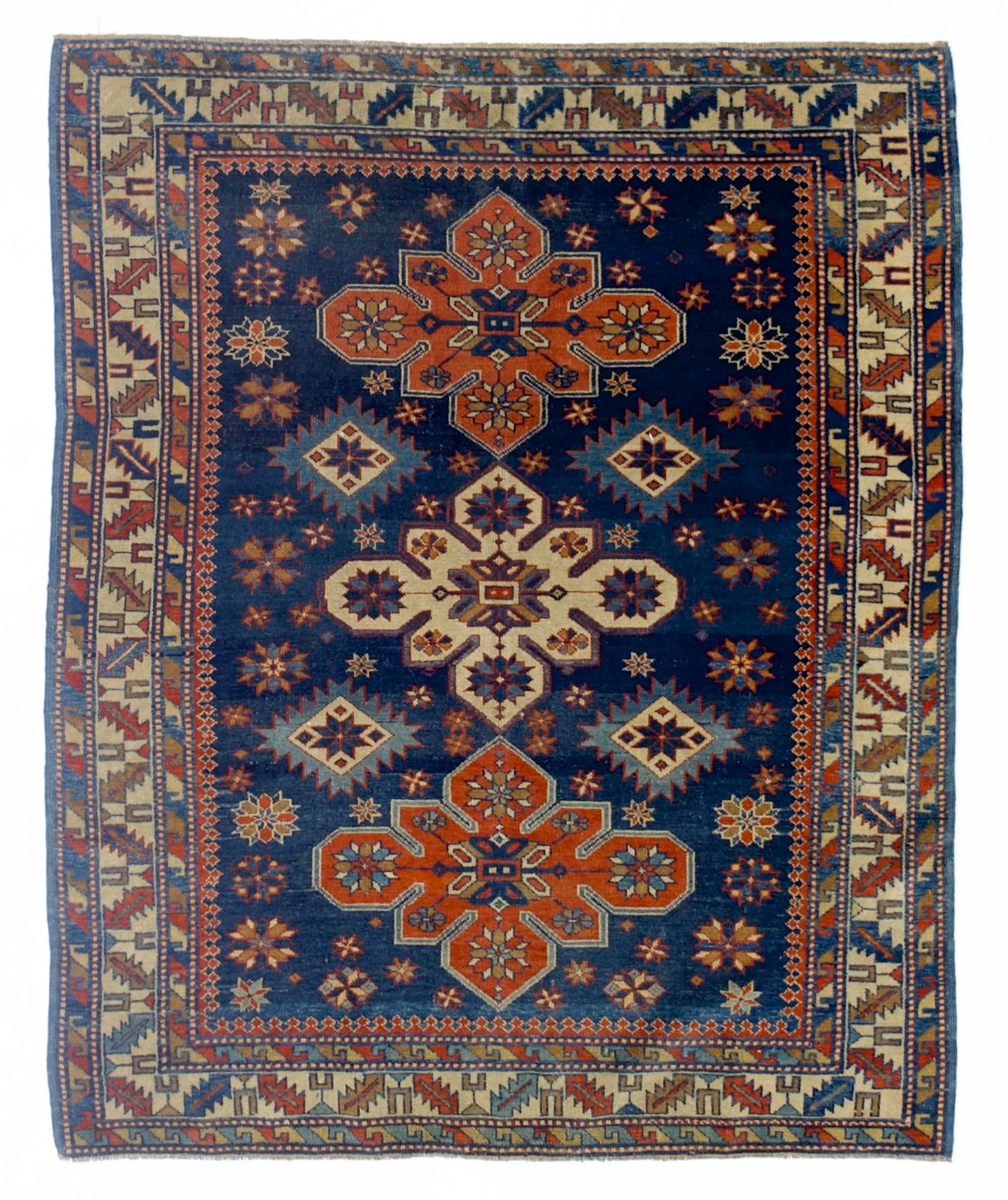 Antique Kuba Rug 3'7" x 4'4" (1.09 x 1.32 M) (1 of 5)
