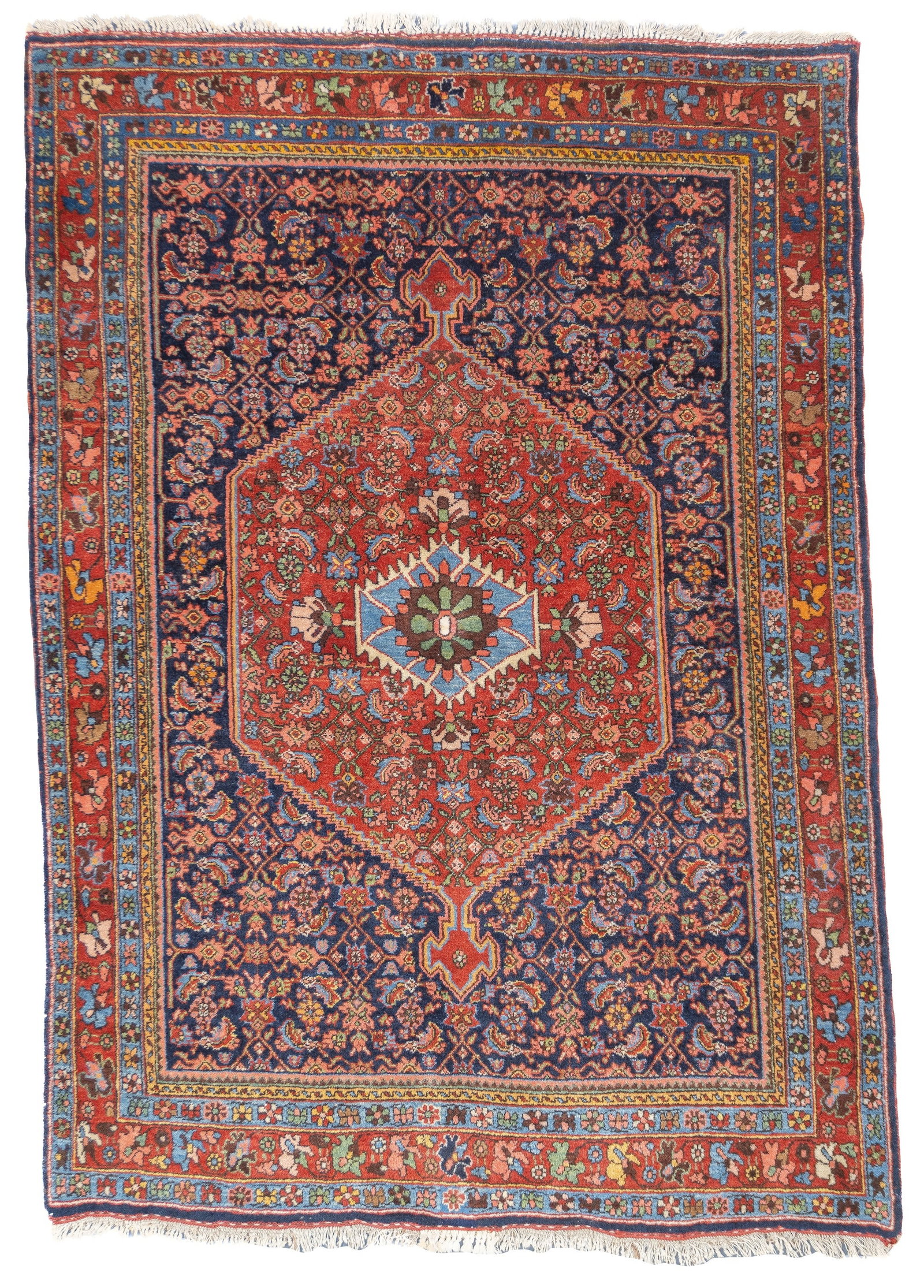 Antique Bidjar Rug 3'8" x 5'2" (1.12 x 1.57 M): Antique Persian Bidjar