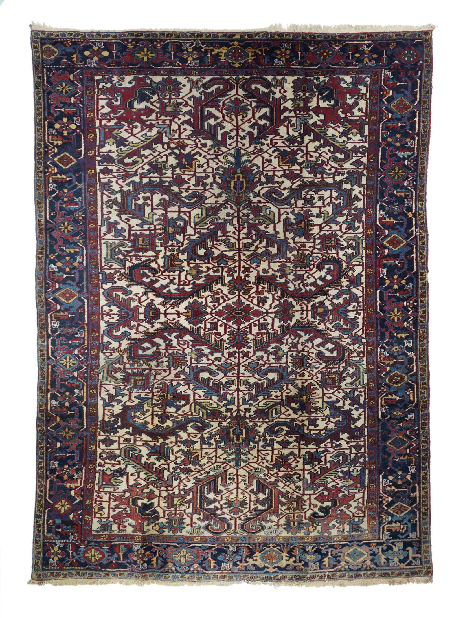 Vintage Heriz Rug 7'4" x 10'5" (2.24 x 3.18 M): Vintage Persian Heriz