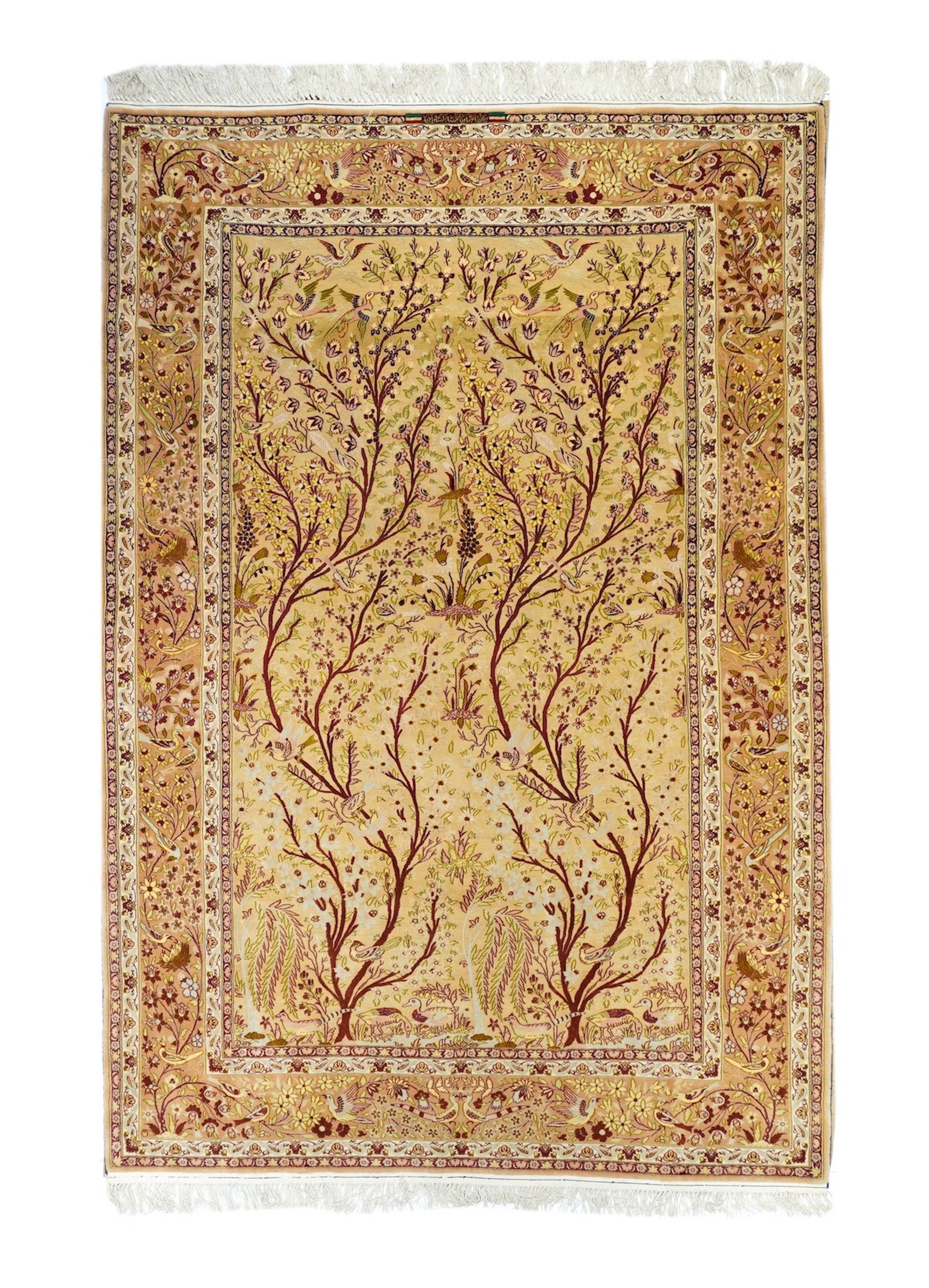 Isfahan Rug 5'1" x 7'7" (1.55 x 2.31 M): Extremely Fine Persian Isfahan
