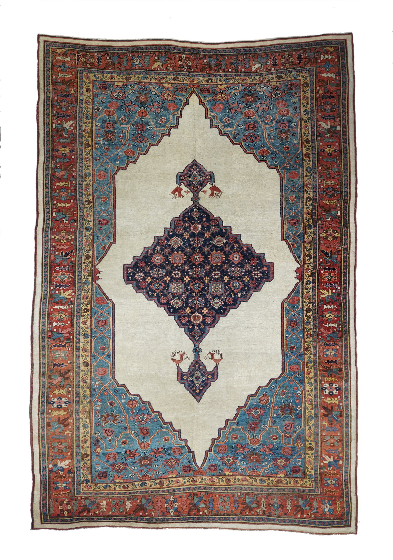 Antique Bidjar Rug 7'8" x 12' (2.34 x 3.66 M): Antique Persian Bidjar