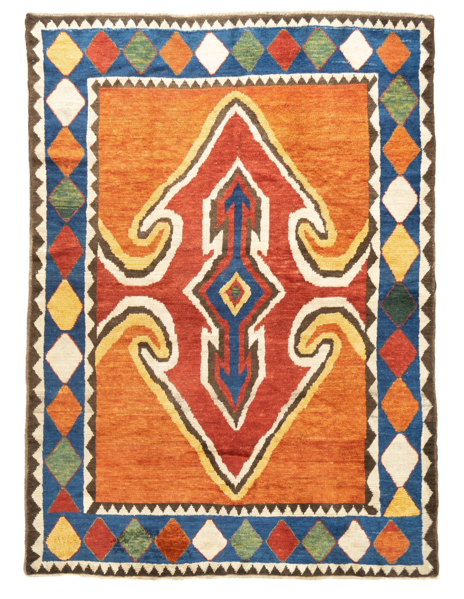 Fine Antique Gabbeh Rug 5'10" x 7'11" (1.78 x 2.41 M): Fine Antique Persian Gabbeh