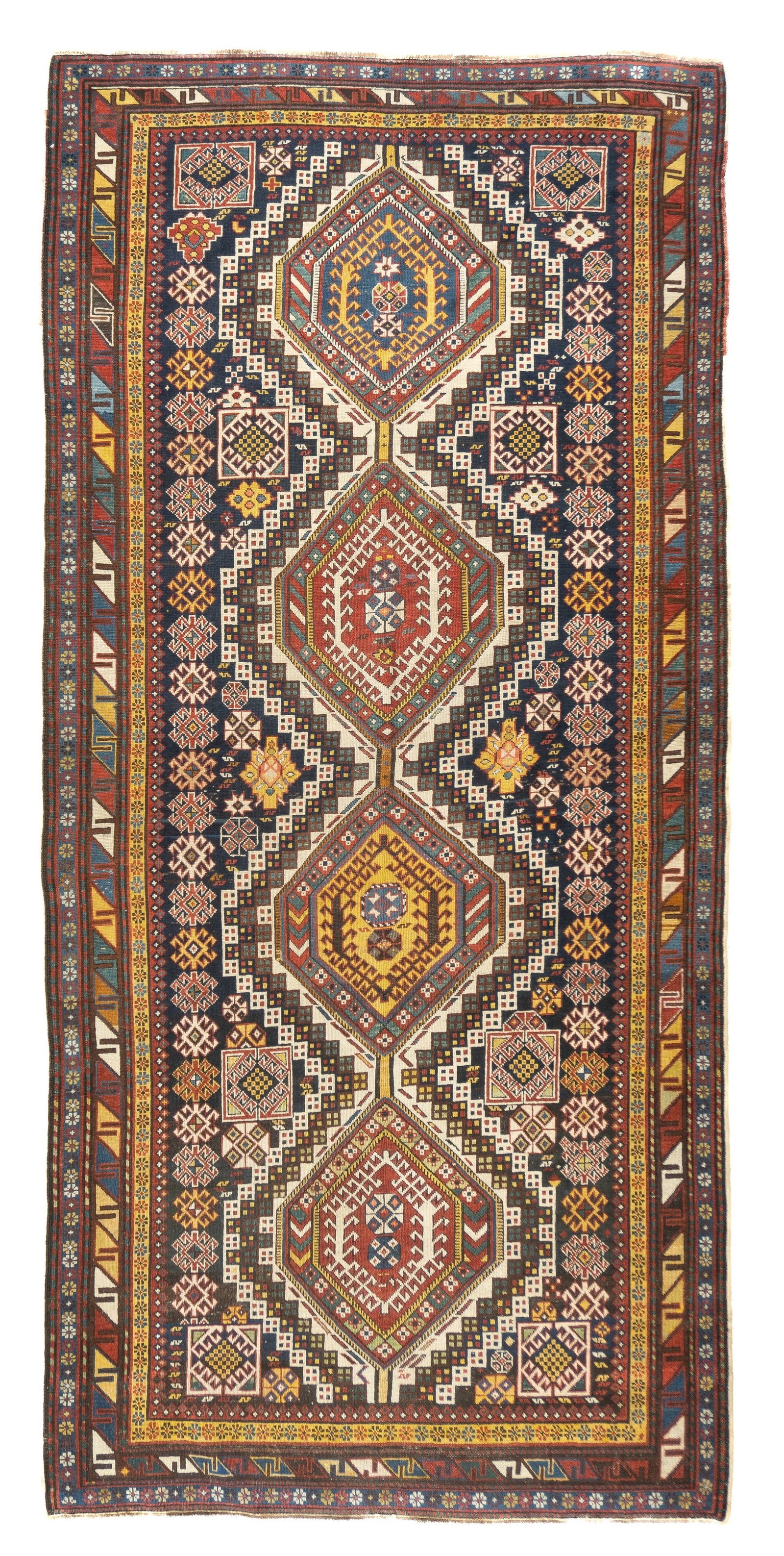 Antique Kuba Rug 4'9" x 10' (1.45 x 3.05 M) (1 of 5)