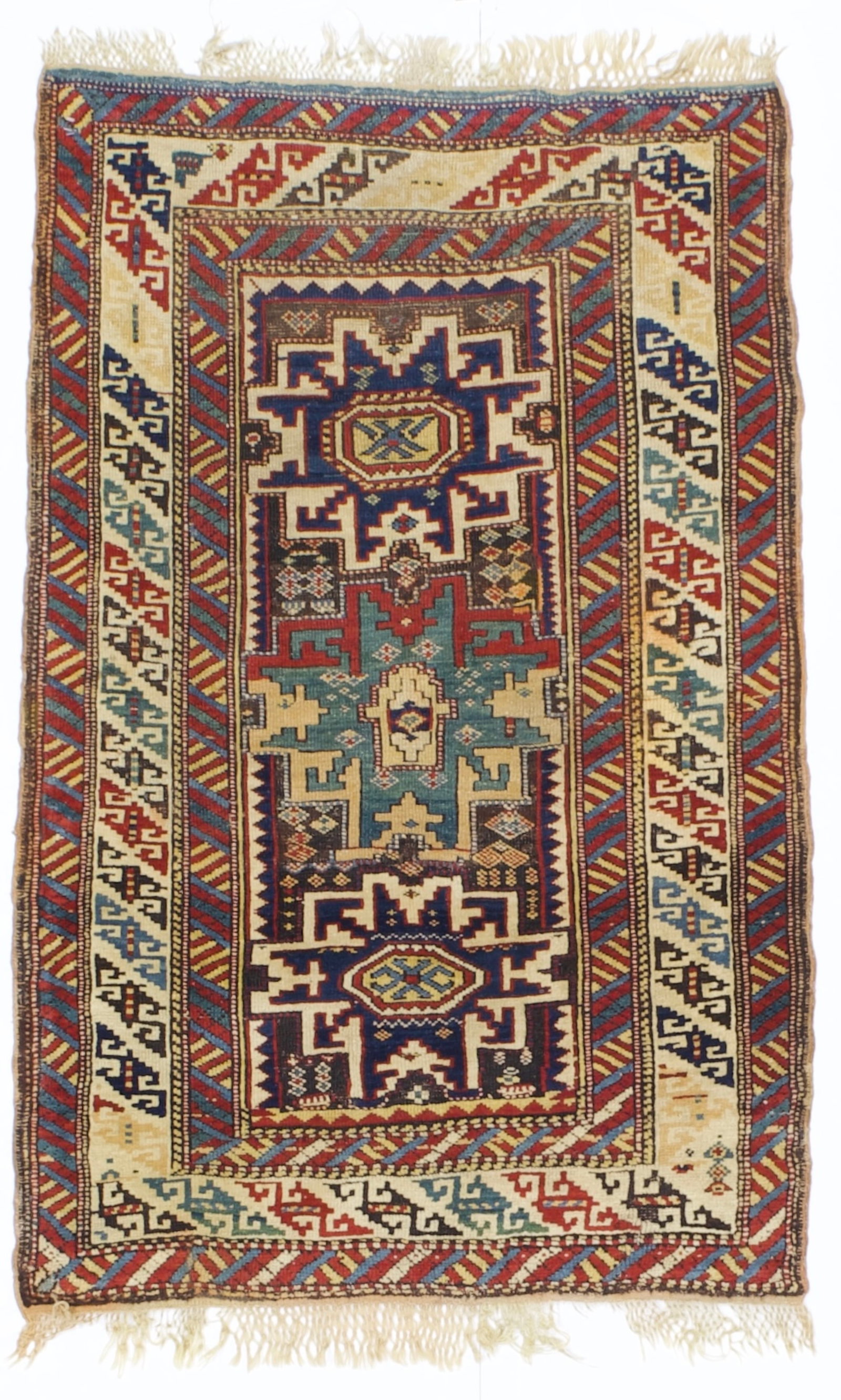 Antique Lezgi Rug 2'10" x 4'5" (0.86 x 1.35 M) (1 of 4)