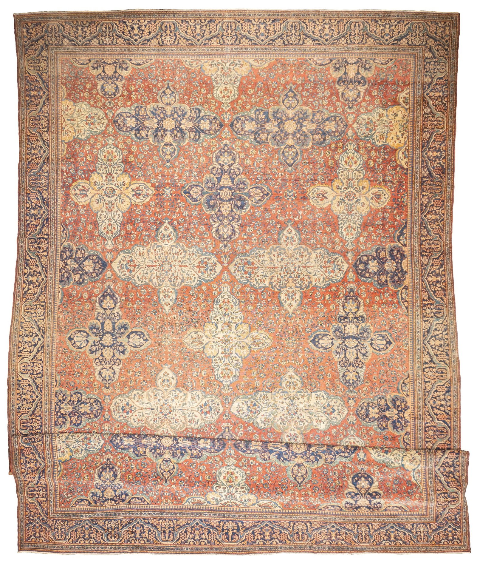 Antique Farahan Sarouk Rug 12' x 17'9" (3.66 x 5.41 M): Antique Persian Farahan Sarouk