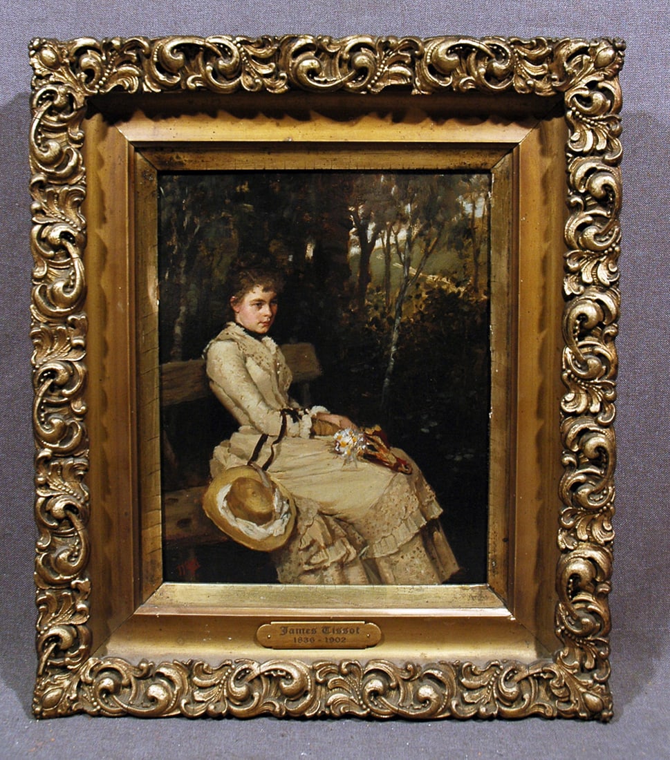 Young Woman on Park Bench - James Tissot (1 of 8)