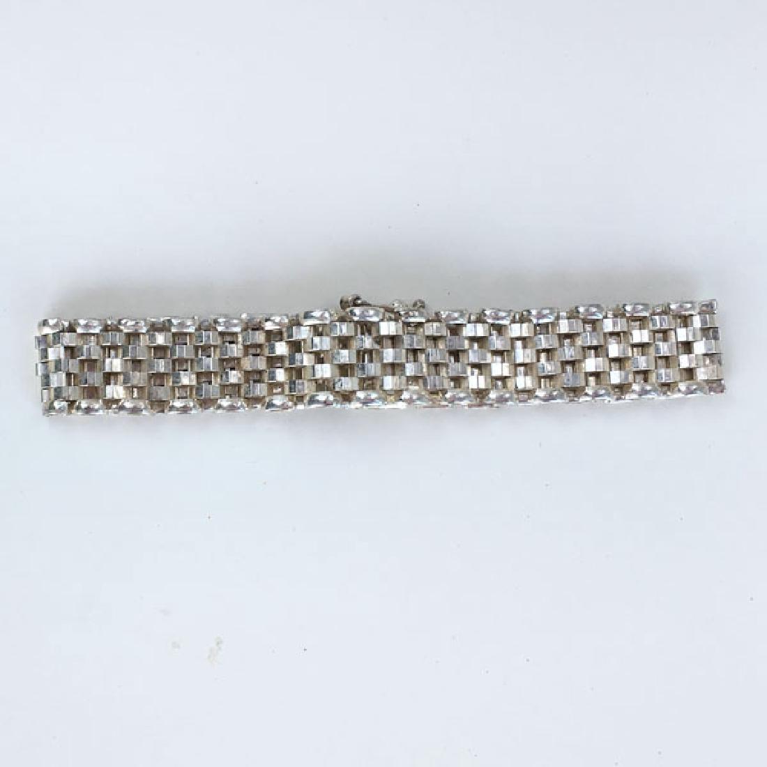 Sterling silver mesh bracelet with hidden clasp and (1 of 4)