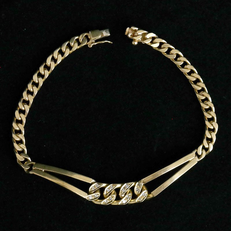 18k yellow gold CUBAN LUNK diamond bracelet (1 of 5)