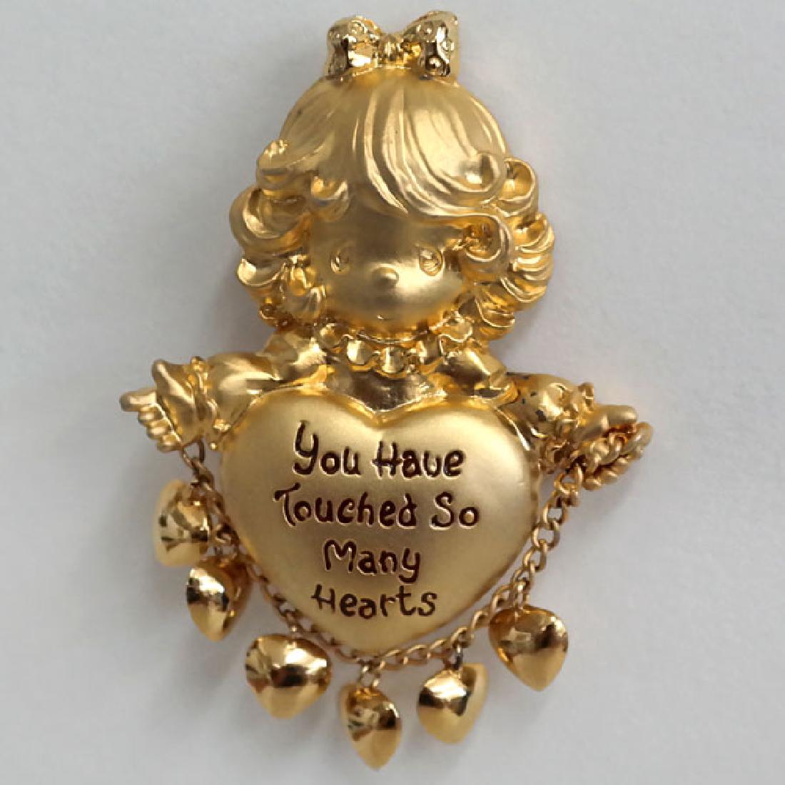 Gold plated satin and shiny finish SMALL GIRL shaped (1 of 1)