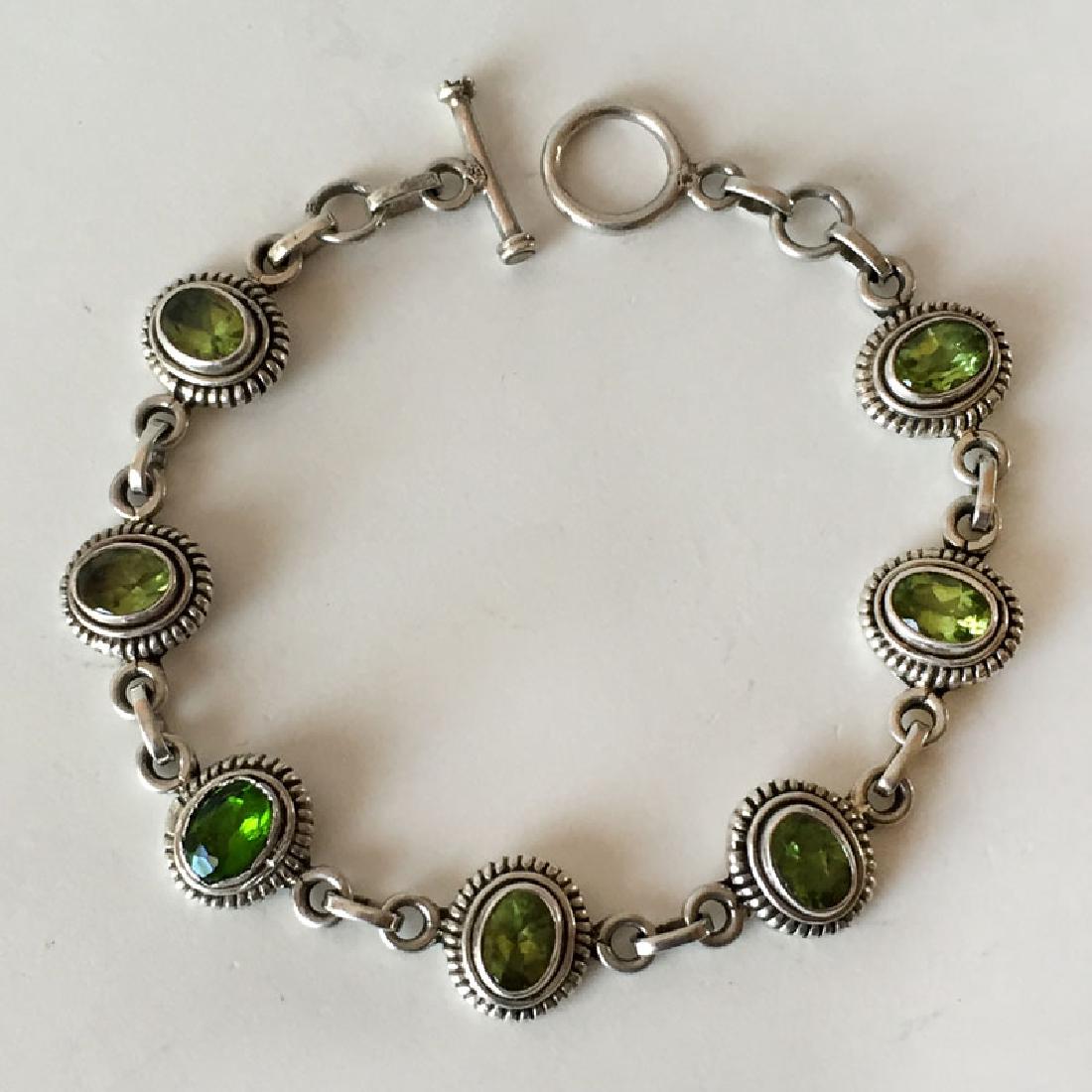 Vintage sterling silver toggle clasp bracelet with (1 of 3)