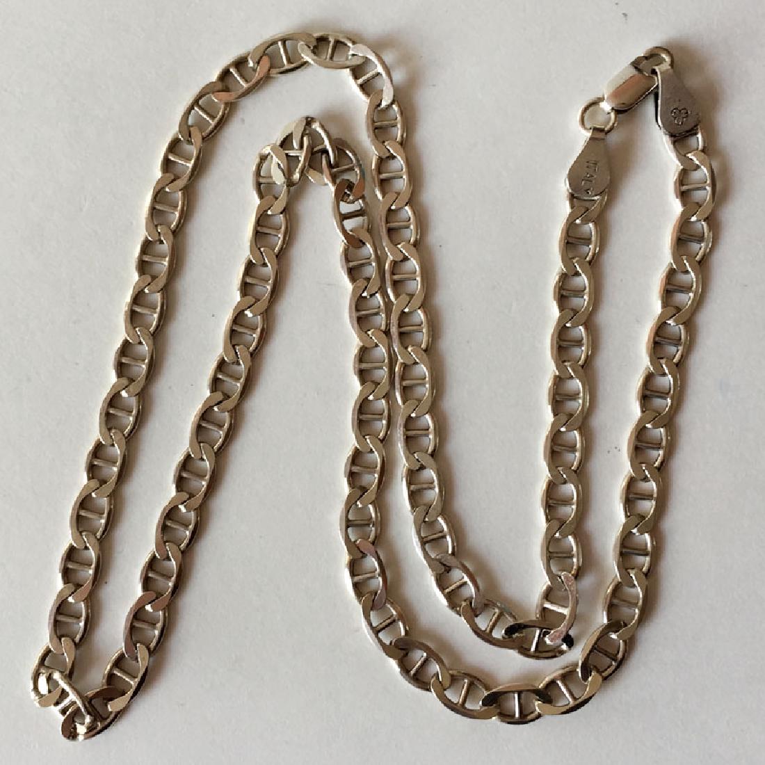 Vintage sterling silver diamond cut Mariner links chain (1 of 2)
