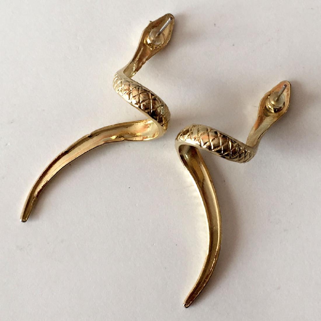 Gold plated TWISTED SNAKE shaped post and push back (1 of 3)