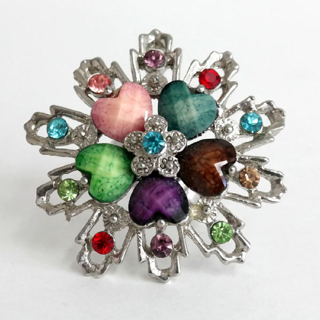 Silver tone adjustable ring with multicolor (1 of 4)