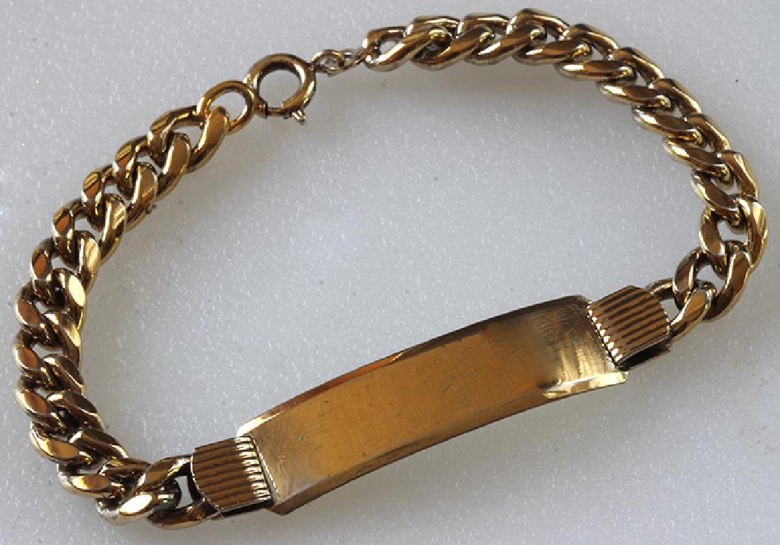 Gold plated sterling silver cuban link ID bracelet, 8 (1 of 4)