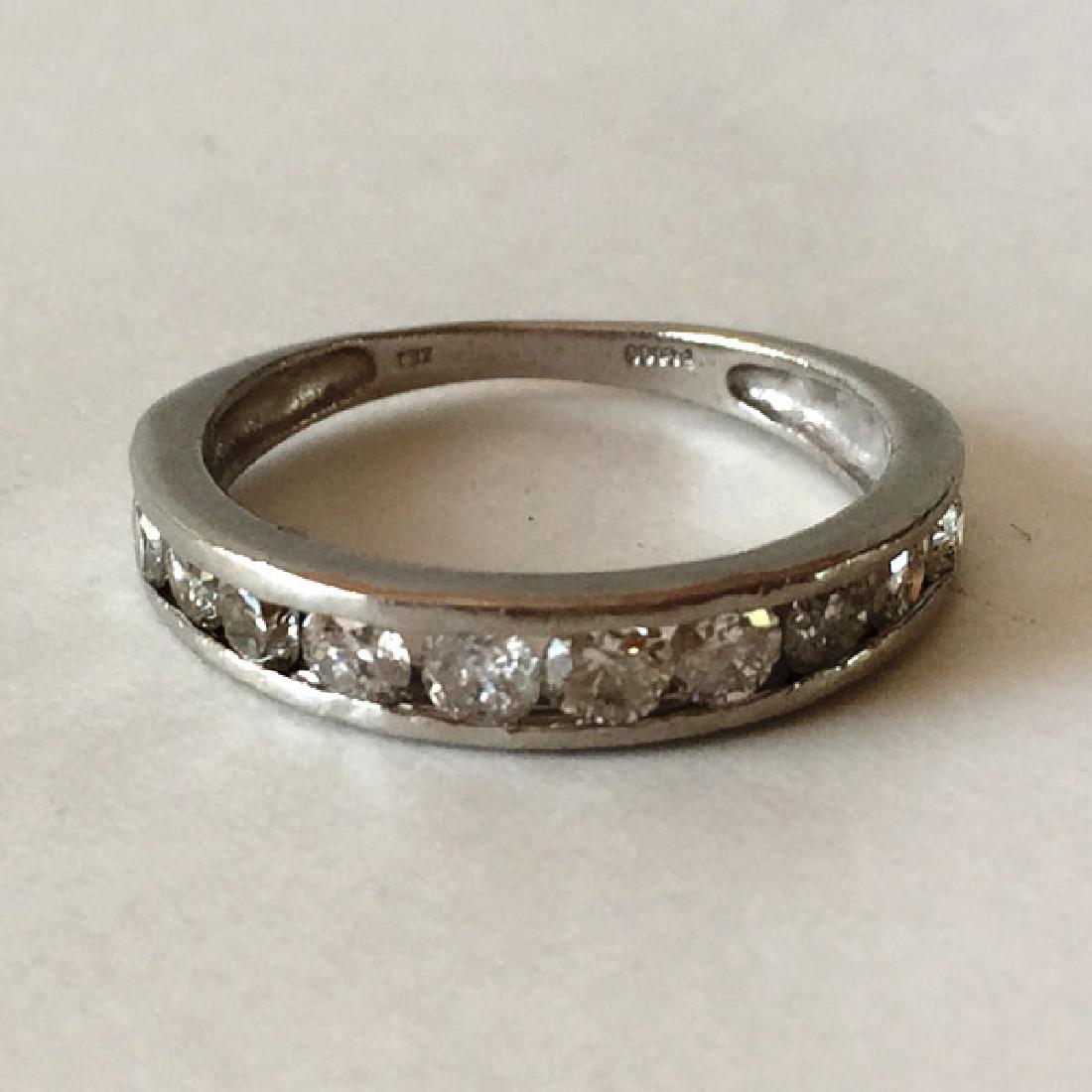 Platinum diamond ring, size 7 1/4", signed ZEI. (1 of 7)
