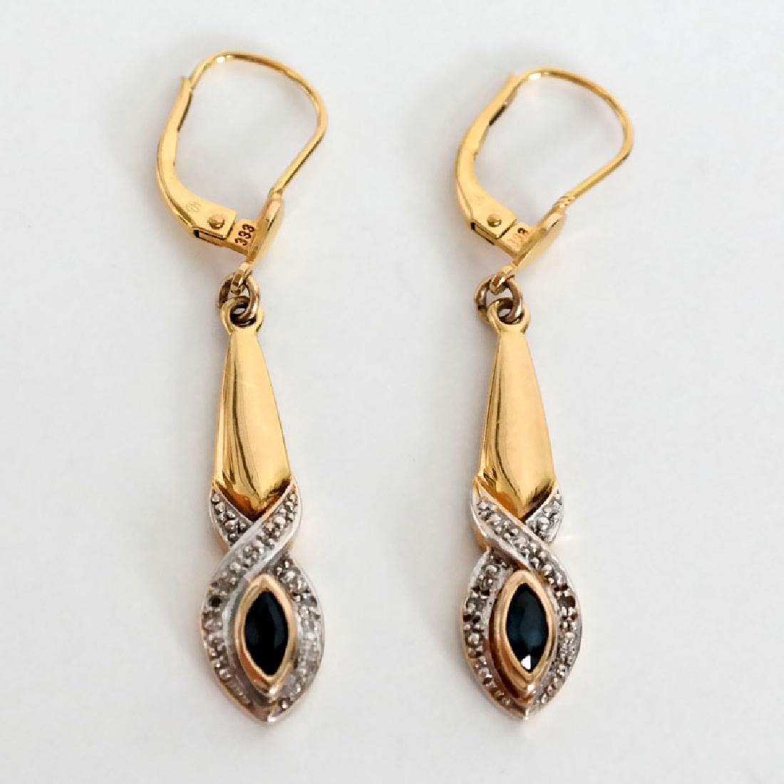 8k yellow gold diamond and marquise shape faceted (1 of 2)