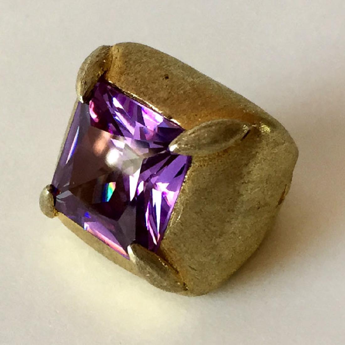 Gold plated textured satin finish sterling silver heavy (1 of 6)