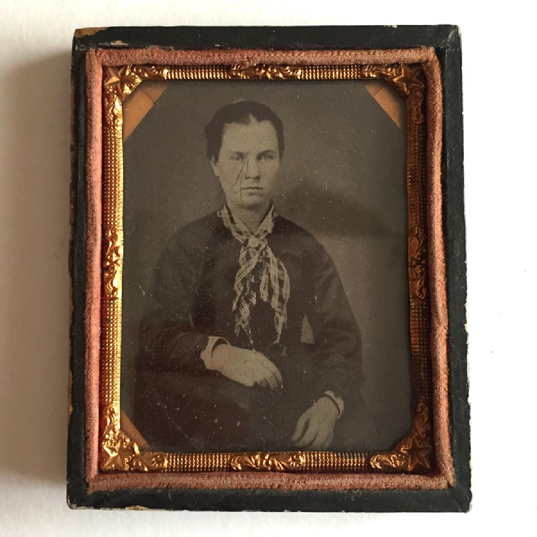 Antique circa 1850-1860 Ambrotype 1/9th (glass positive (1 of 4)