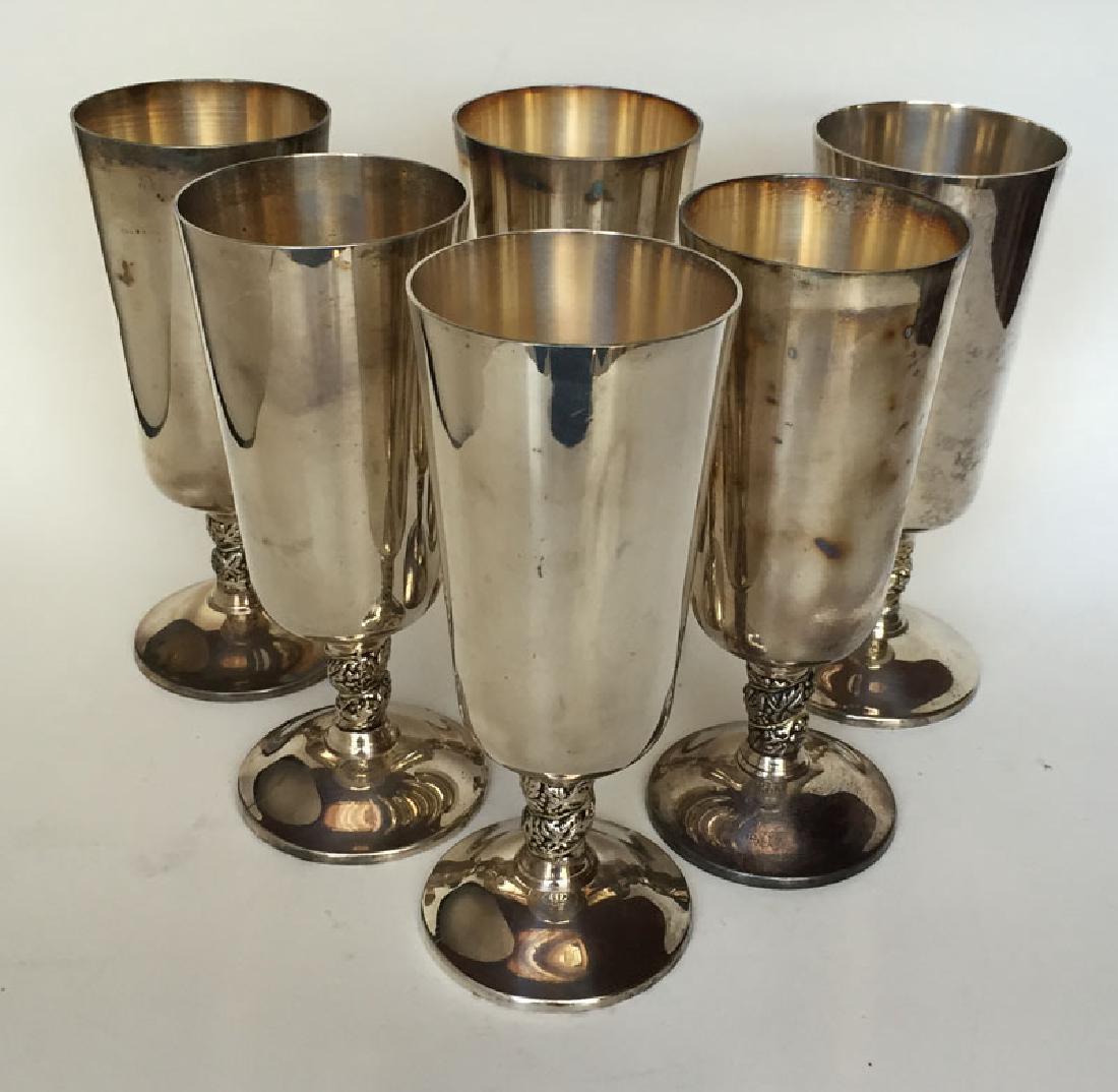 Vintage PLATOR silver plated goblet with embossed stem, (1 of 11)