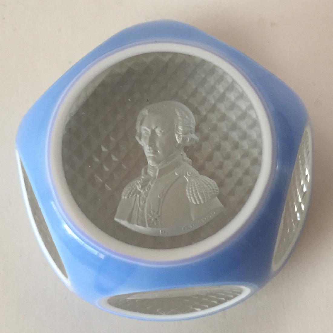 BACCARAT:  Vintage baby blue / white / clear glass (1 of 5)