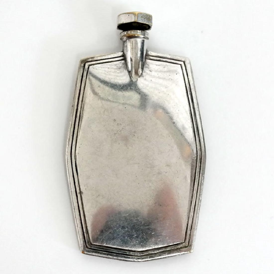 Vintage silver plated metal flat perfume bottle (1 of 3)