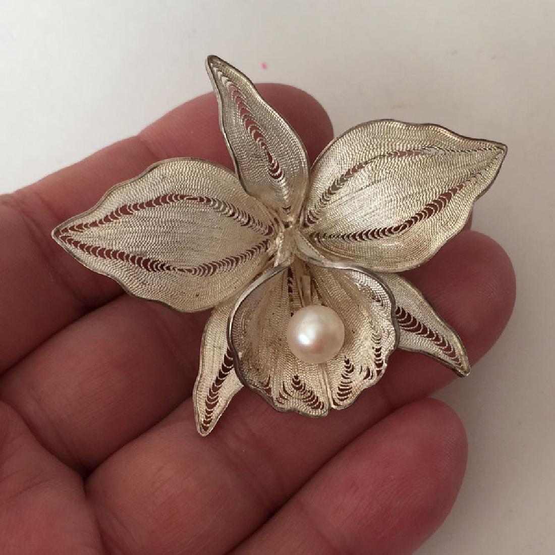 Vintage sterling silver filigree hand made very fine (1 of 4)