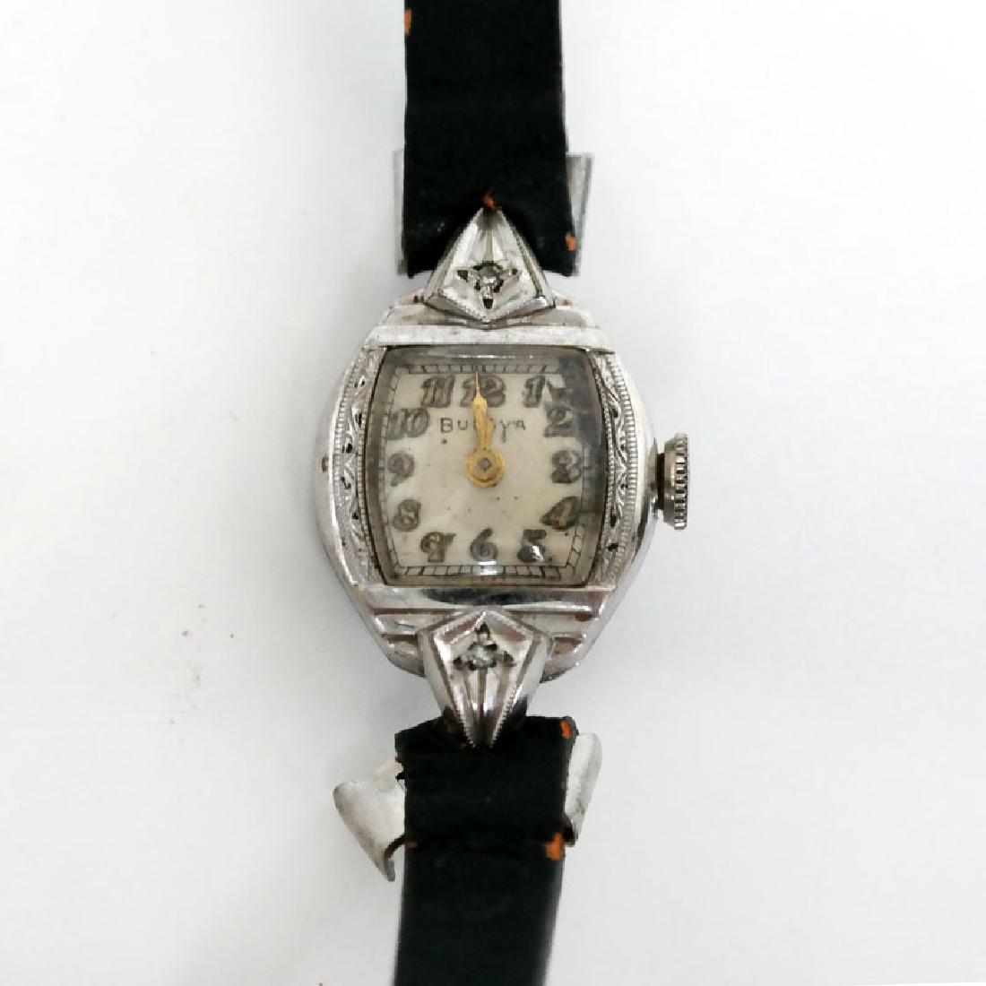 Antique Vintage silver tone embellished case diamonds (1 of 5)