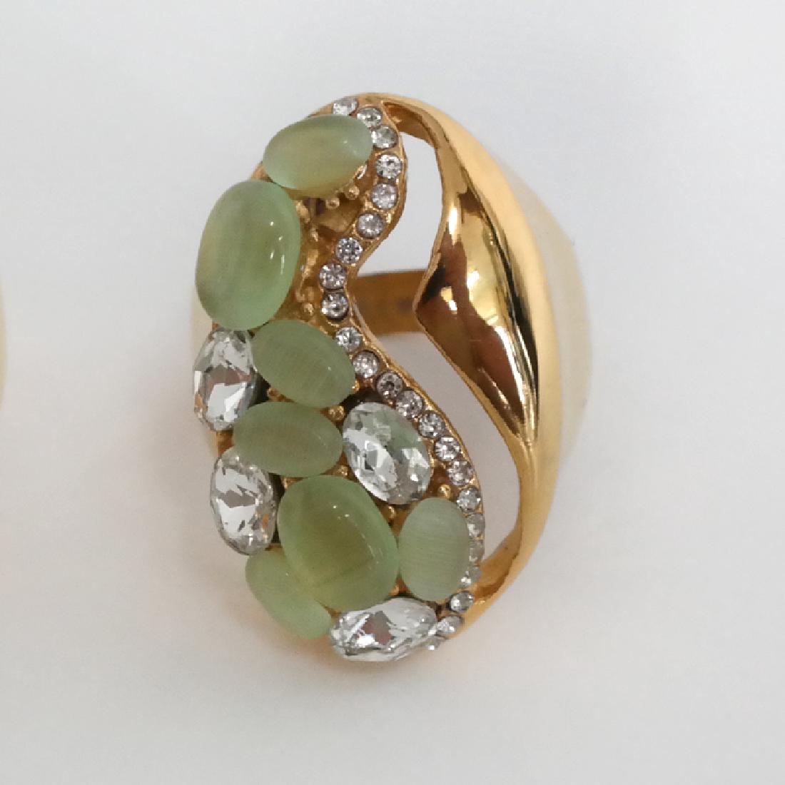 Gold plated salad green cat eye and blue and white (1 of 4)