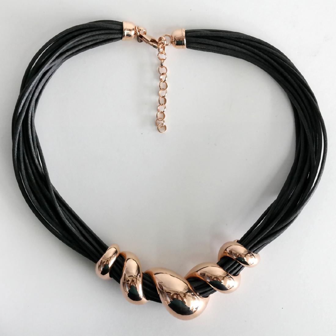 Pink gold plated sterling silver necklace with multi (1 of 3)