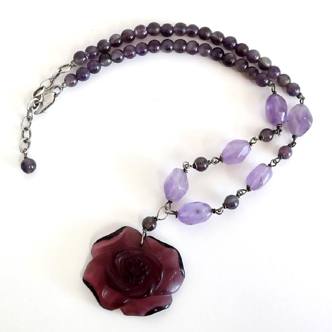 Vintage genuine amethyst round and free shape twisted (1 of 3)