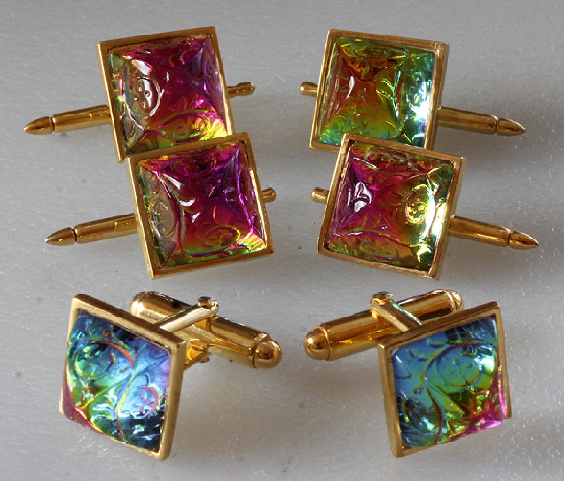 Sterling silver Cufflinks & 4 shirt buttons Preciosa (1 of 5)