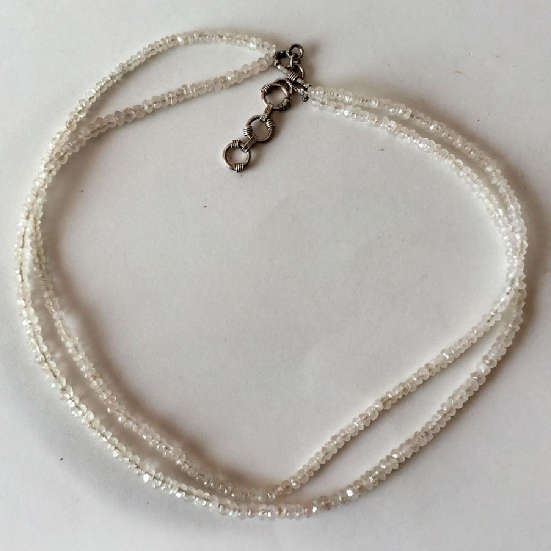 2 strands of white faceted Quartz beads necklace with (1 of 3)