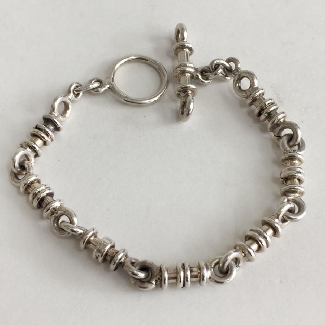 Vintage sterling silver fancy links bracelet with (1 of 3)
